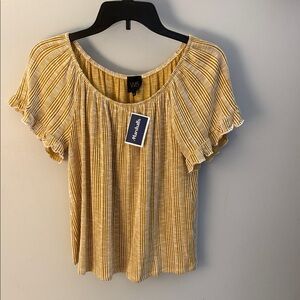 W5 Mustard and White Striped Blouse
